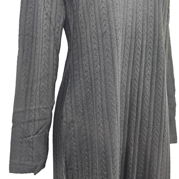 Band Of The Free Womans size L Black Long Sleeve Rib Knit Midi Sweater Dress NEW - Picture 5 of 8